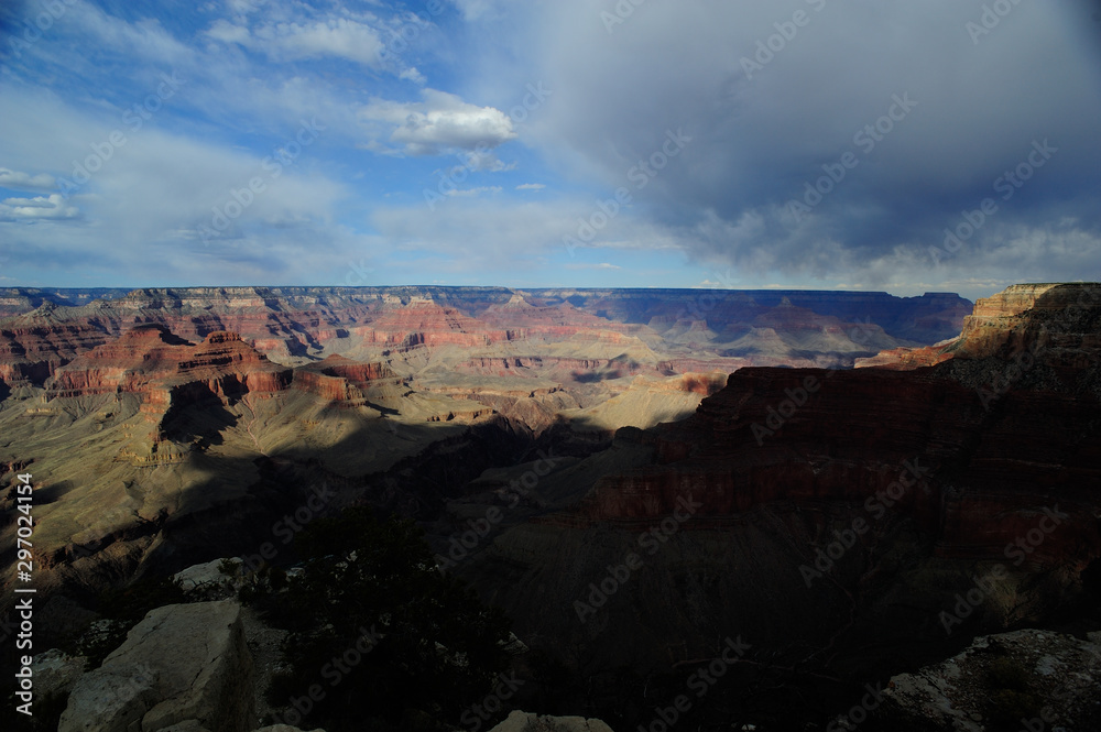 Panorama sul Grand Canyon, colori stratificati