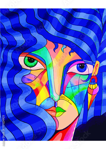 Retrato cubista de mujer