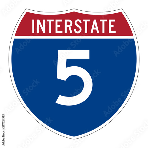 Interstate highway 5 road sign photo