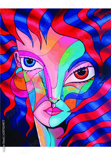 Retrato cubista de mujer