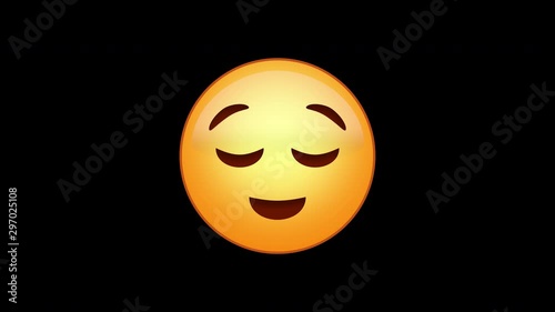 Relieved emoji emoticon animated loops. Easy integration to any video with luma matte