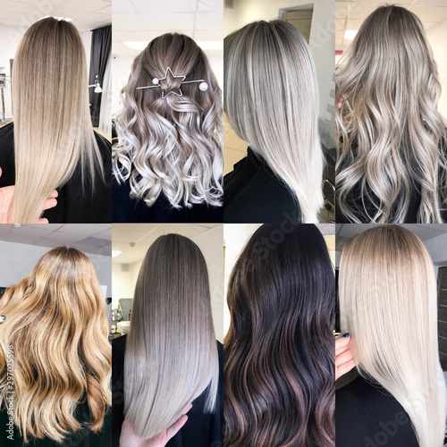 Foto hair coloring many different options