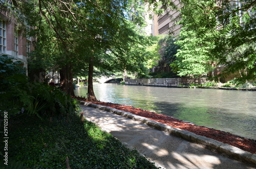 Summer in San Antonio: San Antonio River Viewed From the Shade Along the Riverwalk