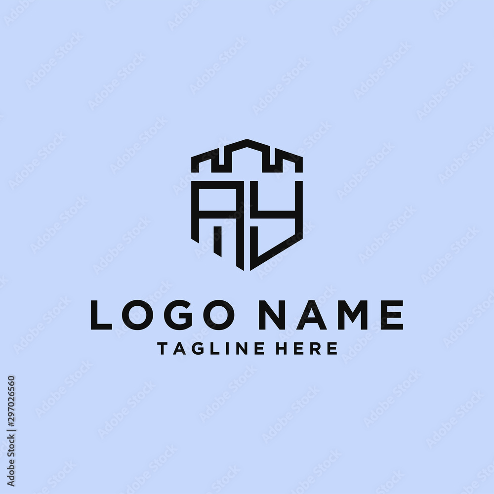 AY Logo Set modern graphic design Inspirational logo design for all