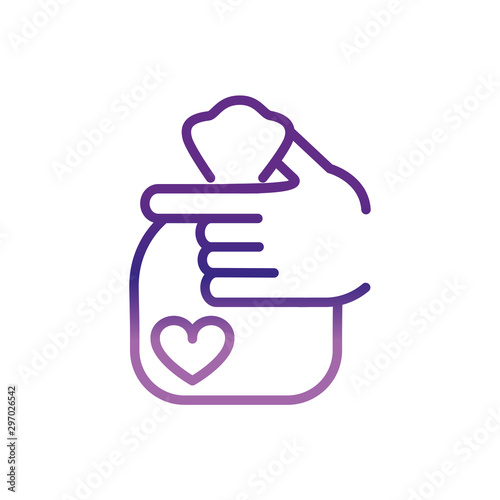 hand holding money bag love charity help donation