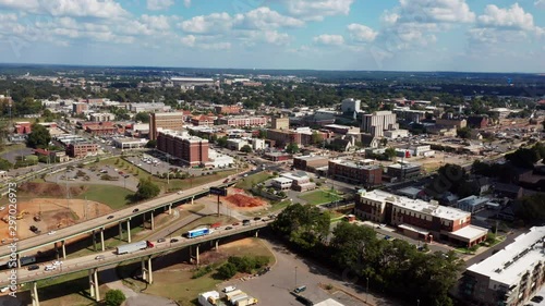 Aerial View over Tuscaloosa in western Alabama Traffic Fast Motion photo
