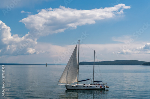 Yacht sails on the Angara