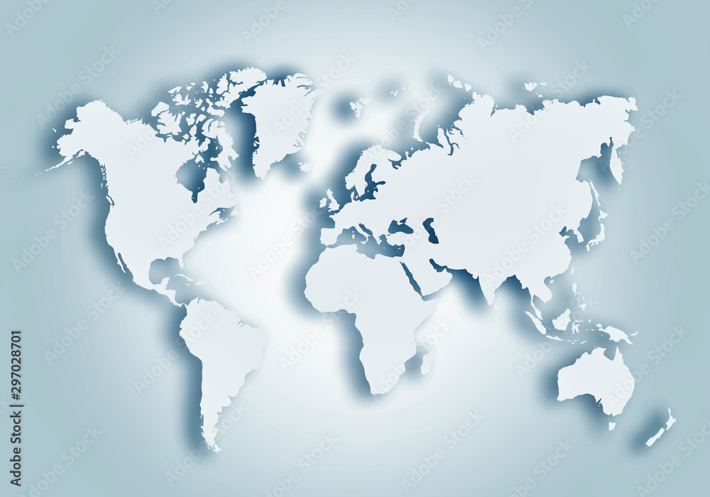 World digital outlined map background