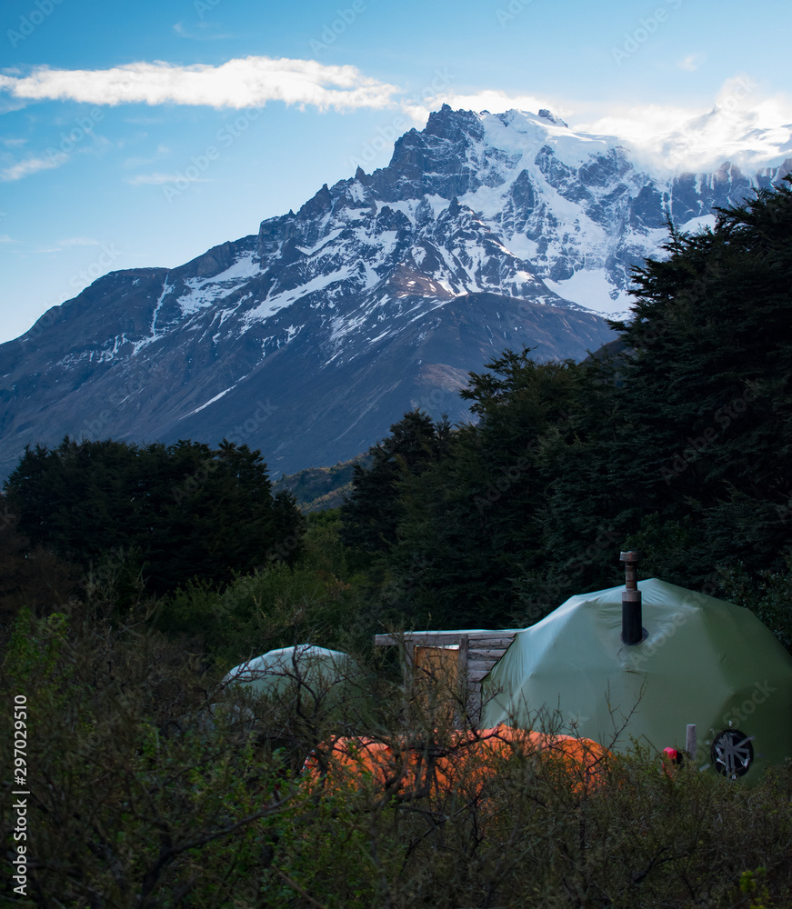 Refugio Campsite in Torres del Paine National Park, Patagonia Chile