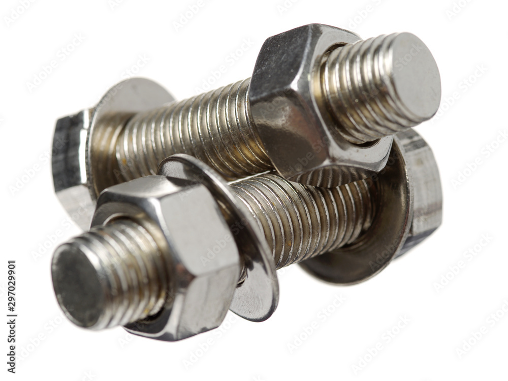 bolt and nut isolated on white background bolt and nut isolated on white background
