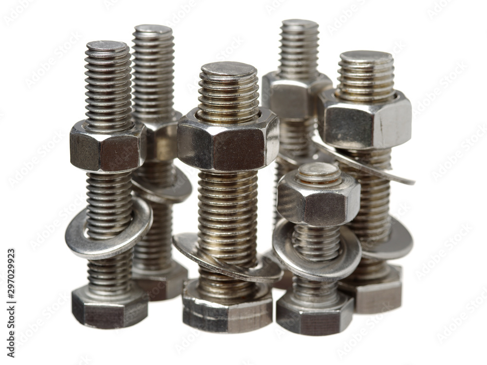 bolt and nut isolated on white background bolt and nut isolated on white background