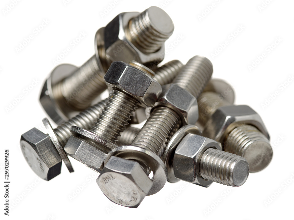bolt and nut isolated on white background bolt and nut isolated on white background
