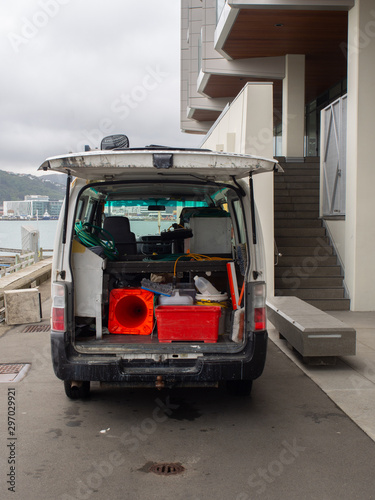 Loading A Van On A Wharf