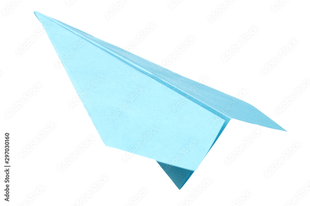 Paper airplane flying on white background Paper airplane flying on white background