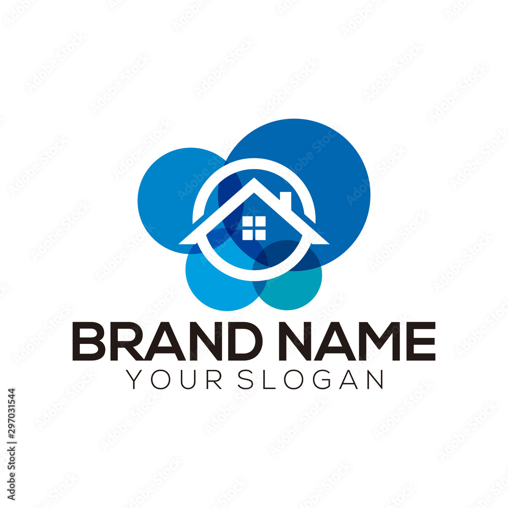 Creative home design with a stylish full color vector template Creative home design with a stylish full color vector template