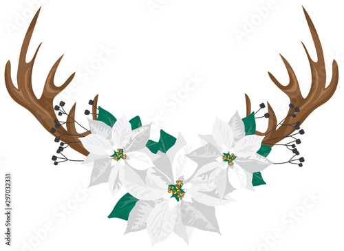 Vector Floral Antlers