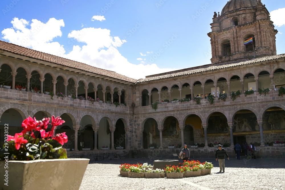 Coricancha museum in the town center of Cusco, Peru