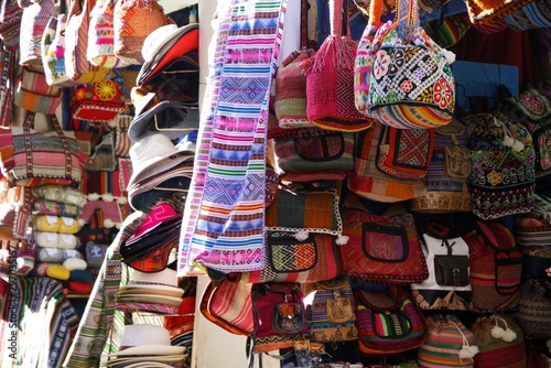 alpaca wool products with colorful traditional patterns