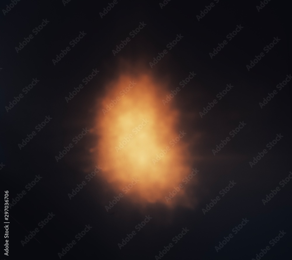 Orange sunlight isolate on black background for effect element Orange sunlight isolate on black background for effect element