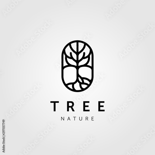 abstract line tree nature logo vector icon design illustration