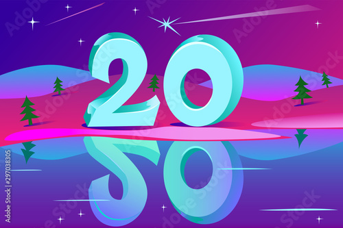 New Year 2020 vector illustration