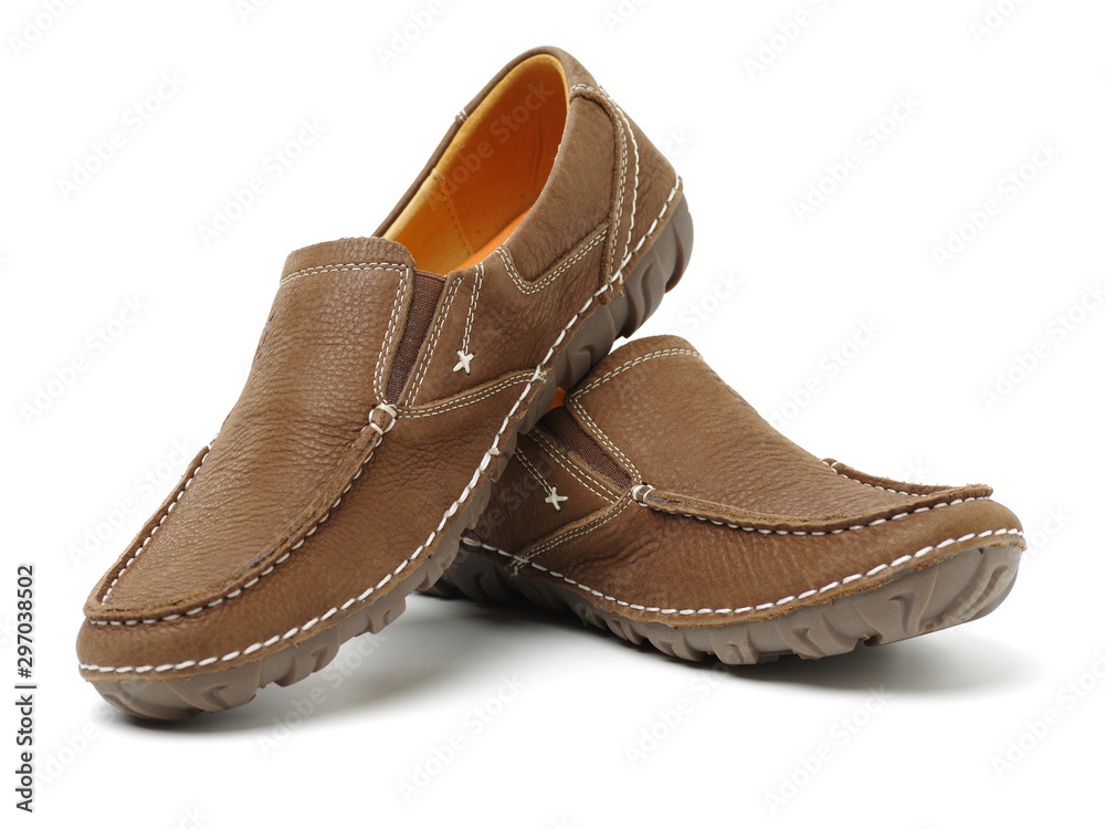male shoes over white background