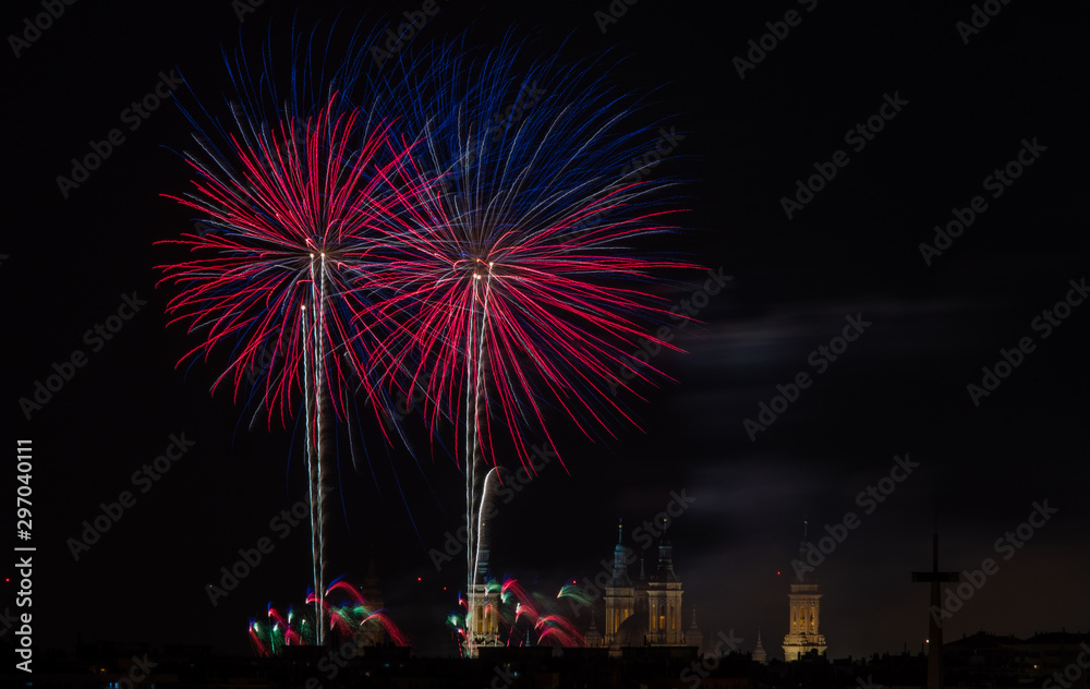 fireworks at night with black sky