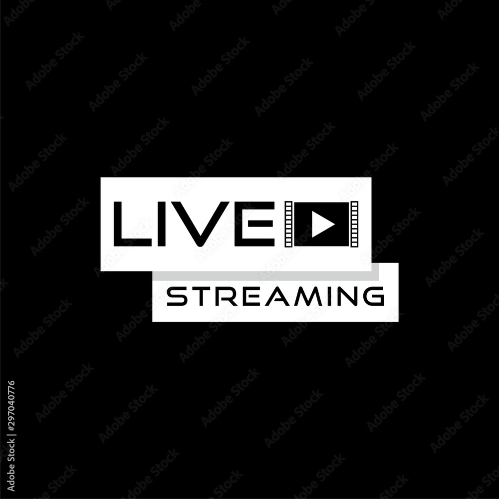  Live streaming icon symbol illustration design isolated on black background