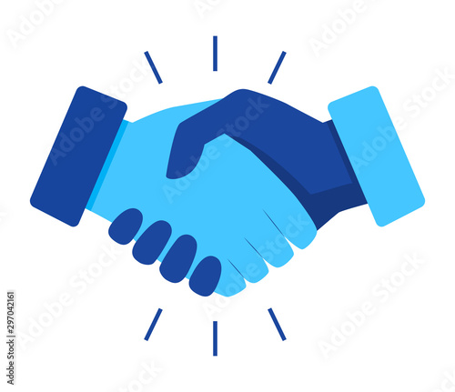 Handshake of business partners. Business handshake. Successful deal. Vector flat style illustration