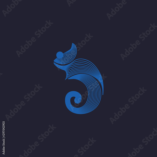 Unique chameleon logo and abstract logo