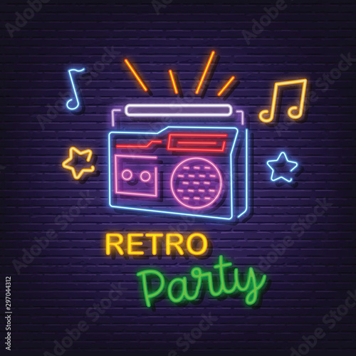 retro party neon signboard