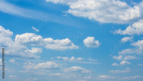 White clouds in blue sky