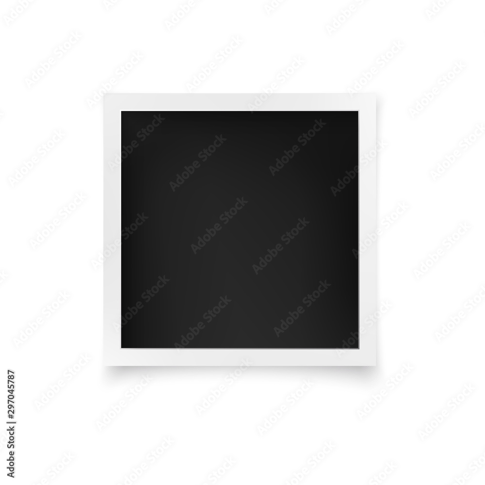 Square Photo Frame. White Image Blank with Shadow Isolated on White Background. Vector illustration Square Photo Frame. White Image Blank with Shadow Isolated on White Background. Vector illustration