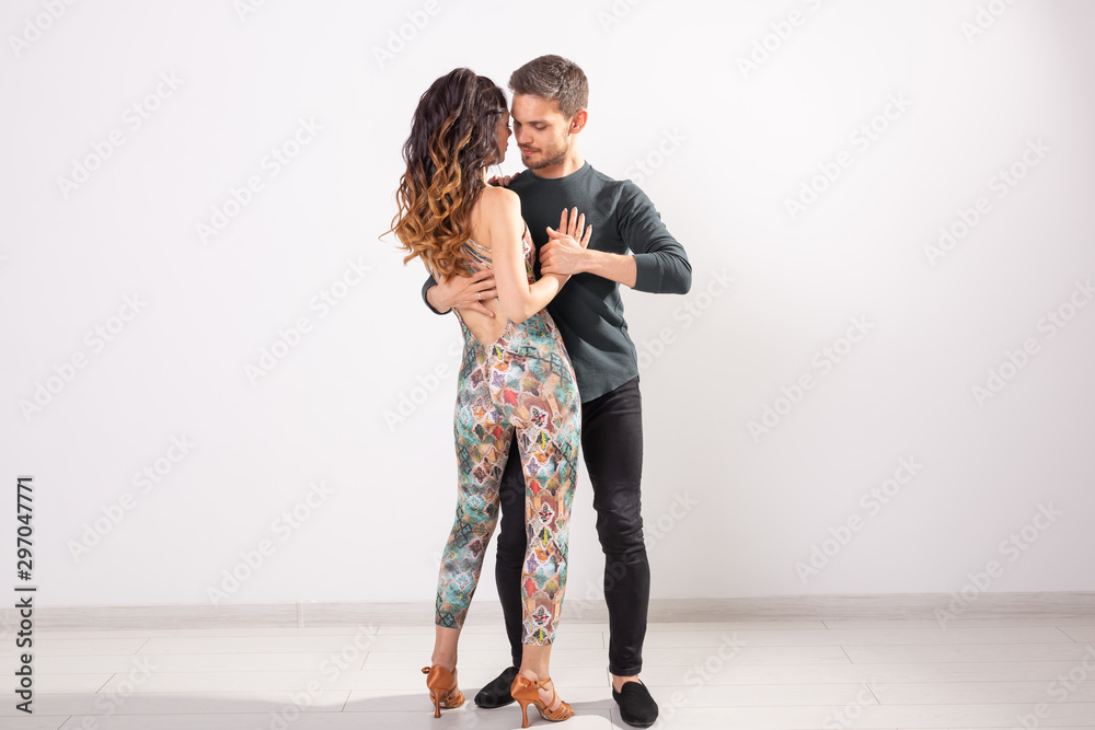 Young Couple Dancing Social Latin Dance Bachata Merengue Salsa Two