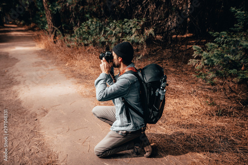 Photographer in Yosemite, at El Capitan Valley