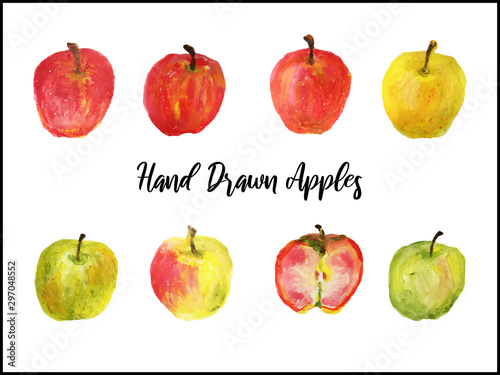 hand drawn apples