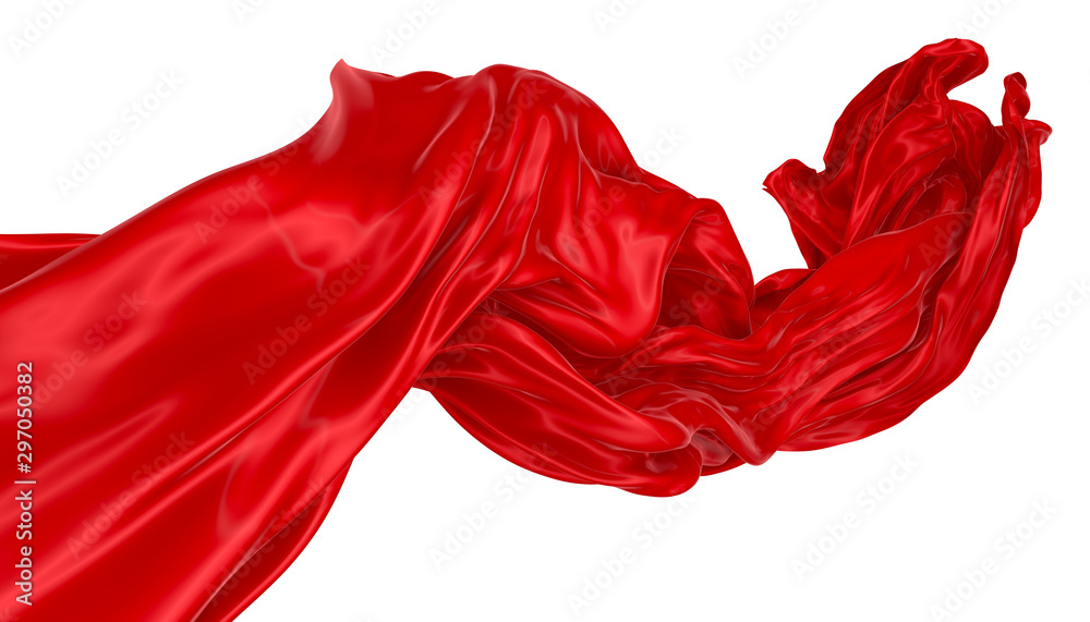 Fototapeta premium Abstract background of red wavy silk or satin. 3d rendering image.