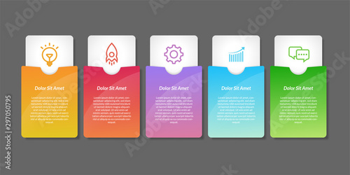 Vector infographic design elements. Option number workflow infographic design