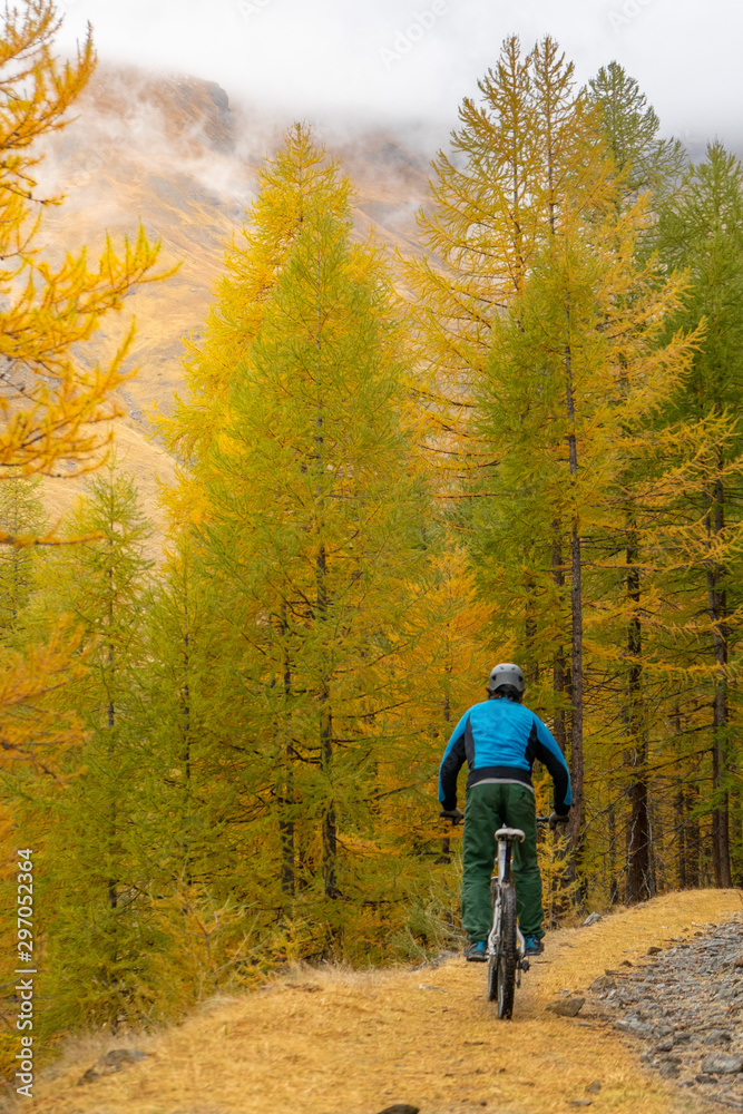 Obraz premium VTT automnal dans le Queyras
