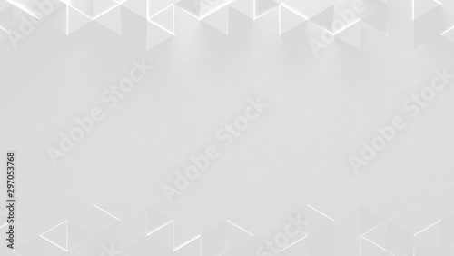 White Triangle Geometric Background with Copy Space (3d Illustration)