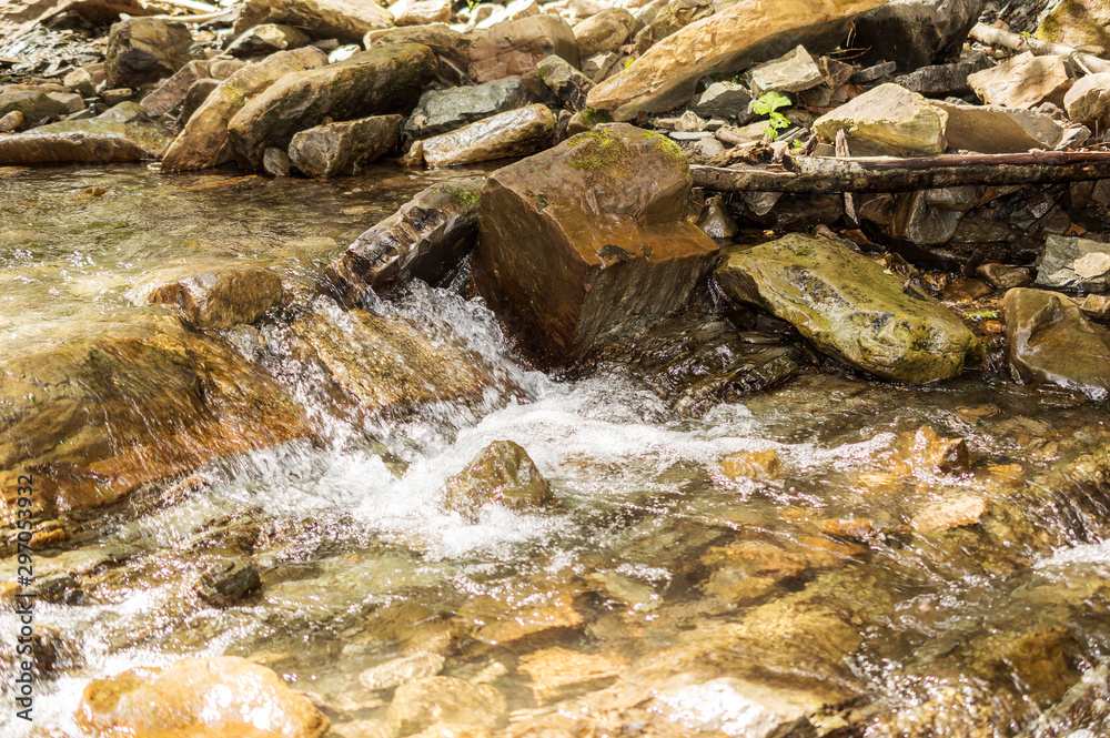 Mountain's river with transparent water. Mountain's river with transparent water.