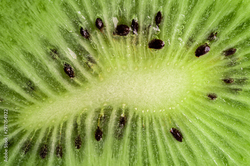 Macro shot of a kiwi slice. Healthy food