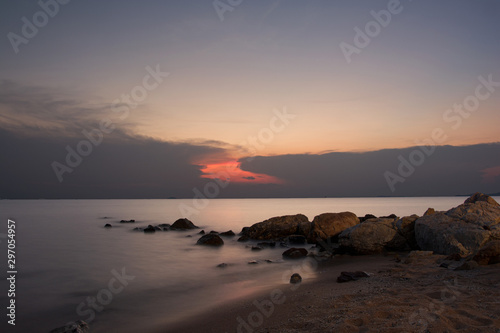 sunset on the beach with long exposure © Bonn