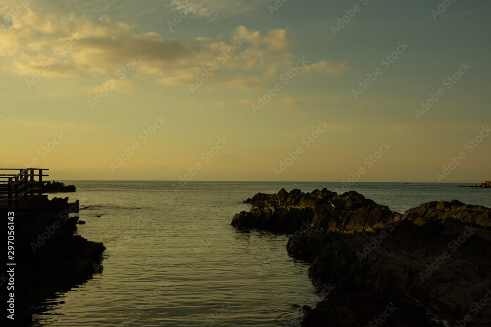 Japanese rocky sunset