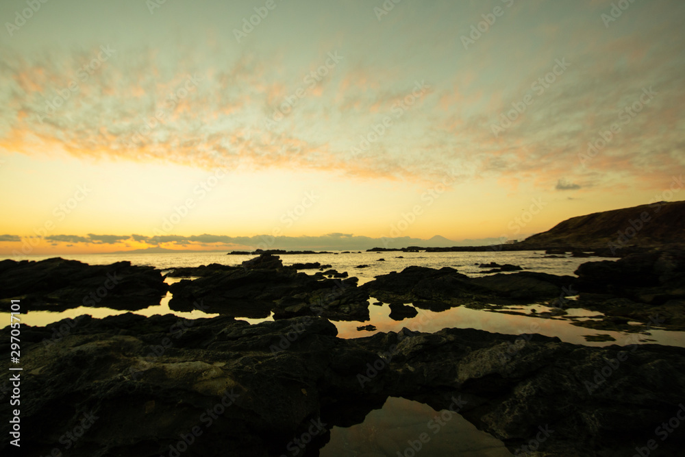 Japanese rocky sunset