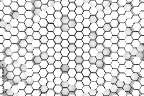 Fototapeta Naklejka Na Ścianę i Meble -  Cells concept white abstract background 3D illustration