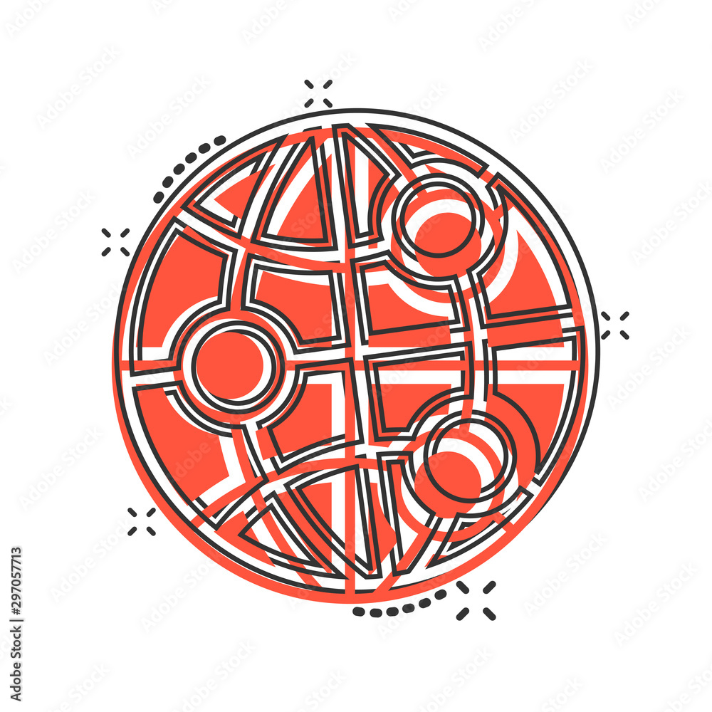 Earth planet icon in comic style. Globe geographic vector cartoon illustration pictogram splash effect. Earth planet icon in comic style. Globe geographic vector cartoon illustration pictogram splash effect.