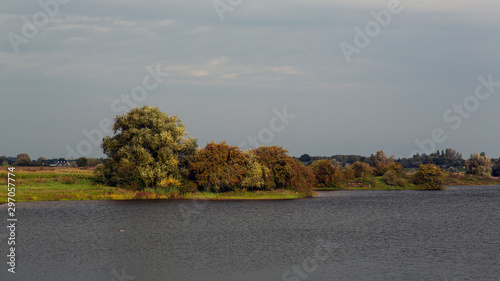 Landscape of Dutch river Meuse near Nederhemert, Netherlands photo