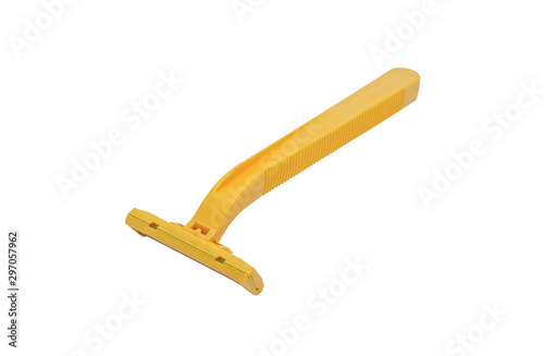yellow razor isolate on white background