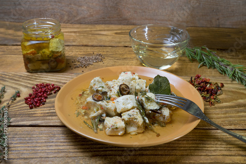 cheese with spices and wine
